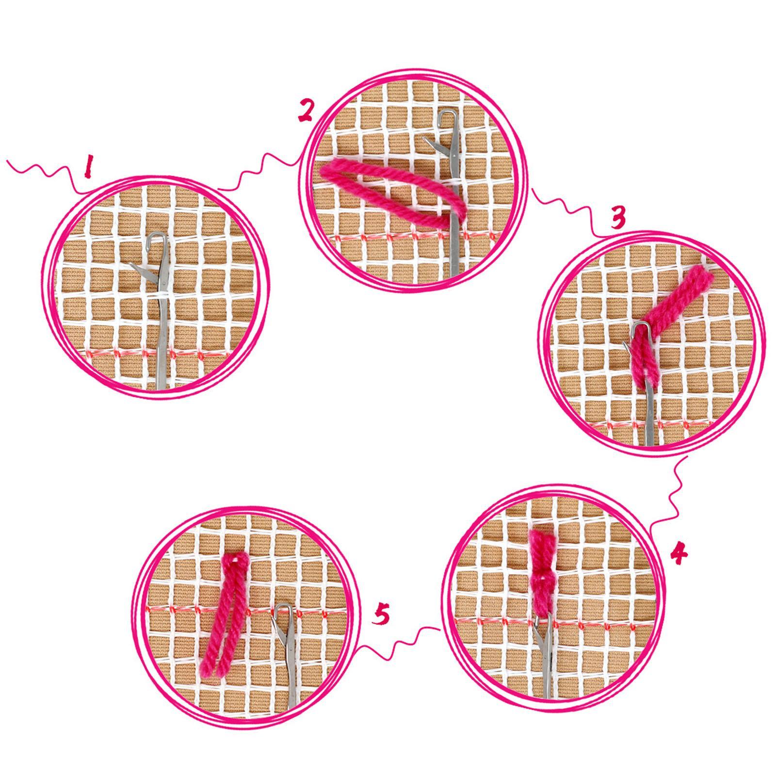 Bear Latch Hook Kit DIY Hand Craft for Pillow Mat Cushion Carpet Rug 50x40cm