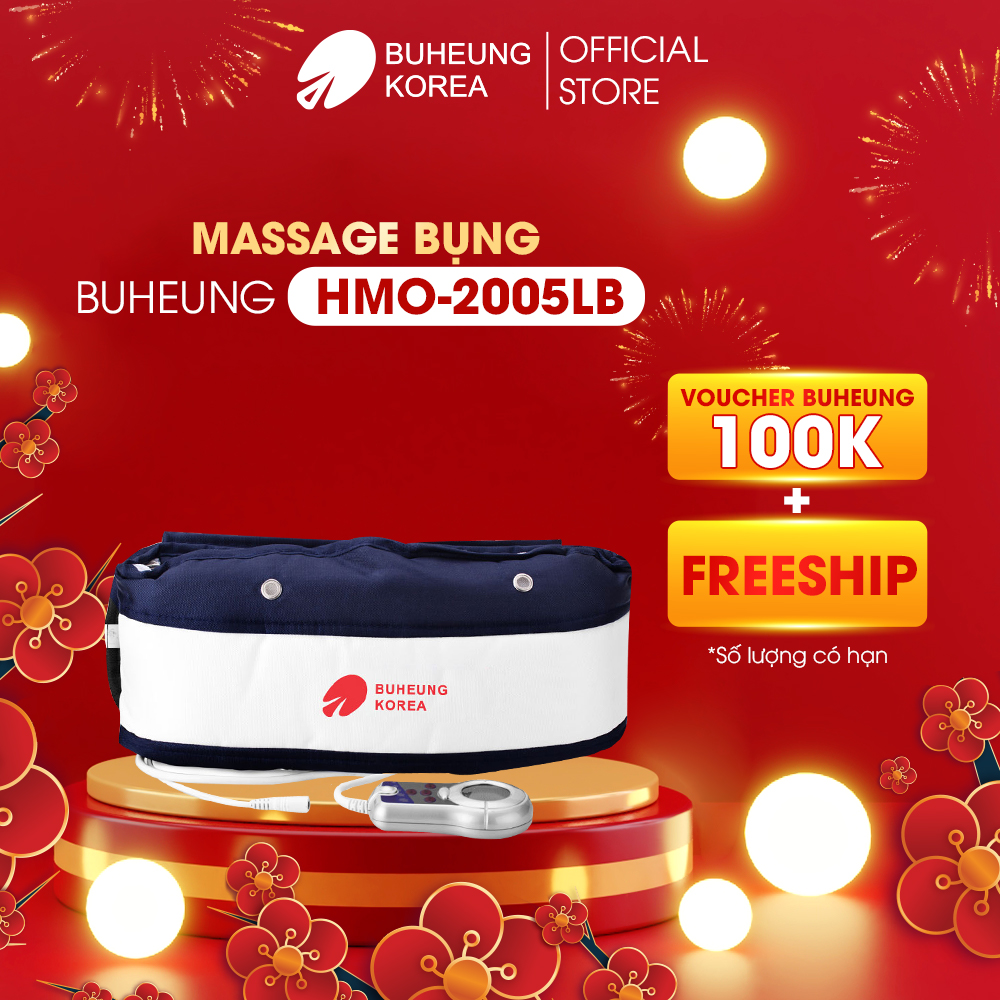 Massage bụng nhiệt hồng ngoại Buheung HMO-2005LB, độ rung 6000 vòng/phút, bảo hành chính hãng 12 tháng