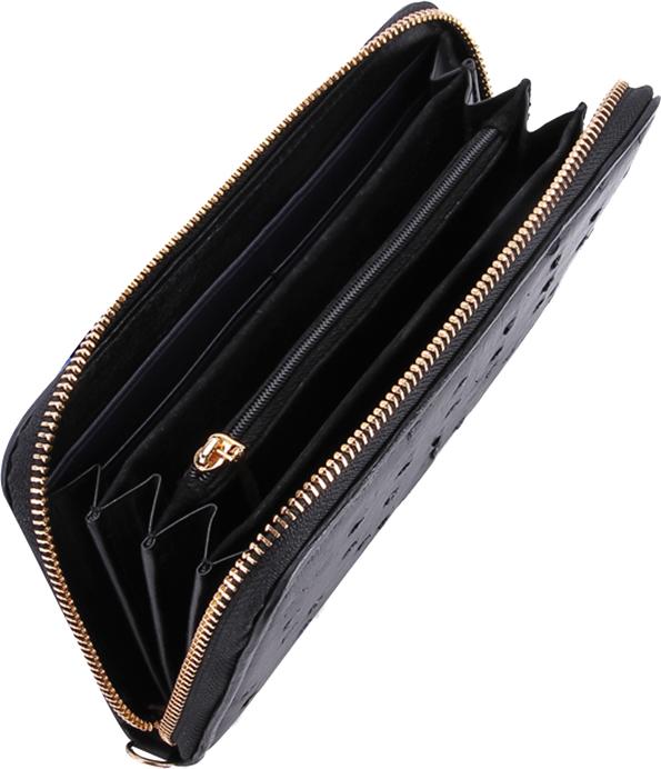 Ví Nữ Da Đà Điểu 1 Khóa Vip Huy Hoàng HT3429 (19 x 10.5 cm) - Đen