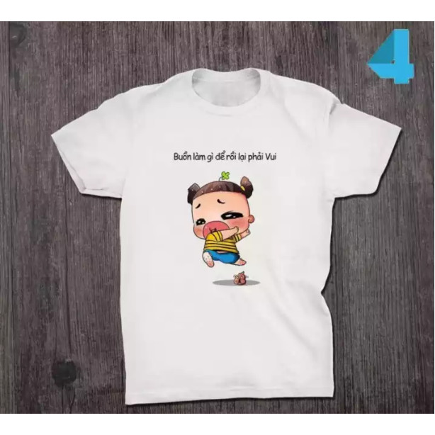 Áo Thun tay lỡ cho cả Nam và Nữ đẹp! Hình BUỒN LÀM GÌ ĐỂ LẠI VUI