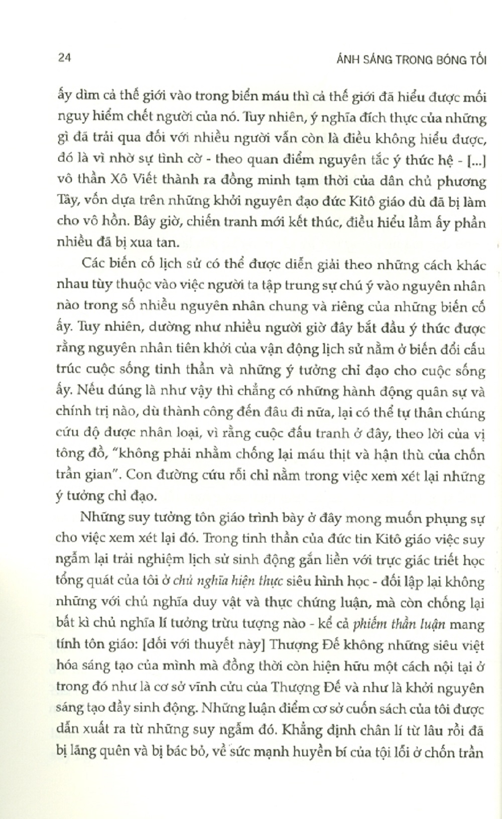 Ánh Sáng Trong Bóng Tối - Trải Nghiệm Đạo Đức Học Kitô Giáo Và Triết Học Xã Hội