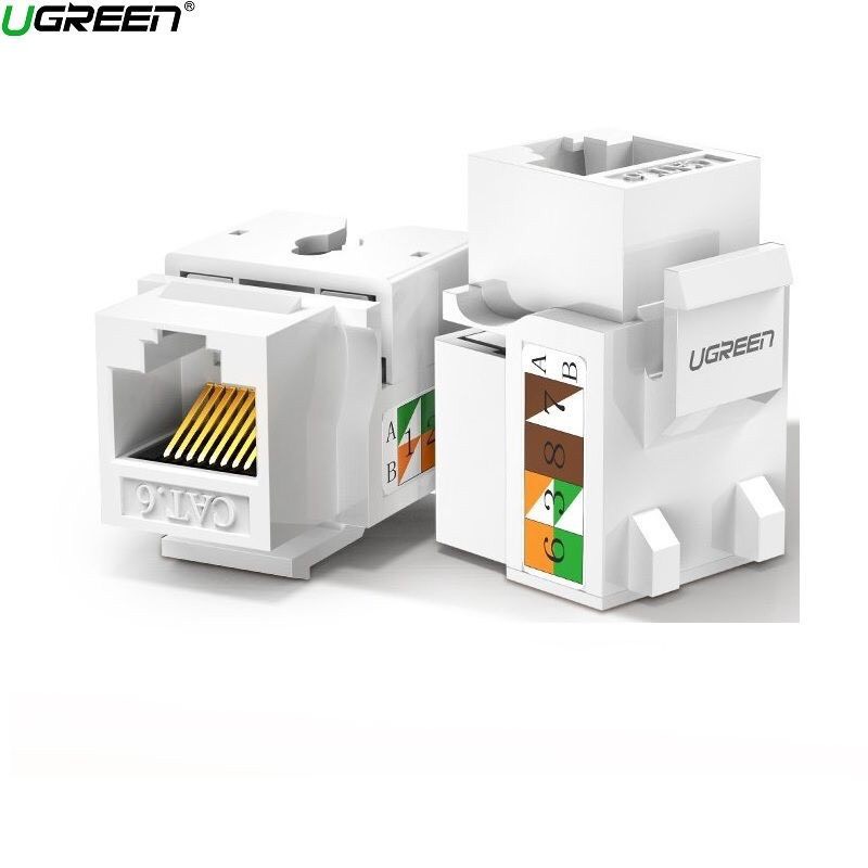 Bộ ổ cắm mạng âm tường Ugreen gồm Mặt, nhân mạng CAT5, CAT6, CAT7 hàng chính hãng