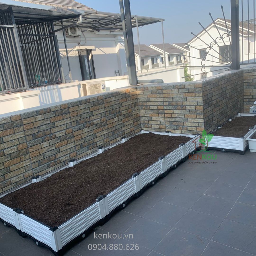 Chậu ghép trồng cây L150 x W50 x H38 Chậu thông minh Việt Nam trồng rau, hoa, cây cảnh tại nhà