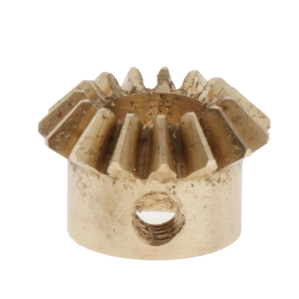 2 Pieces 0.8 Modulus Brass Bevel Gear 15 Tooth 3 to 6mm Diameter