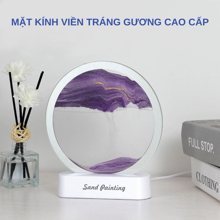 Tranh cát chảy 3D chuyển động tích hợp đèn LED tráng gương cao cấp dùng trang trí làm quà tặng hoặc đèn ngủ