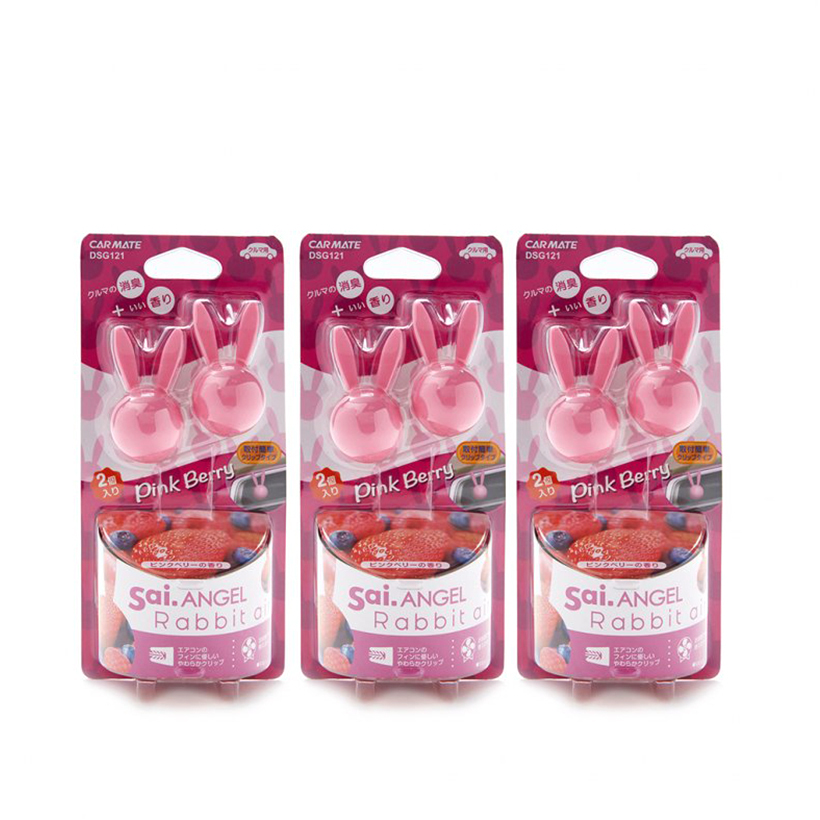 Combo 2 Sáp Thơm ghim Máy Lạnh CARMATE Sai Angel Rabbit Air 2P DSG121 Pink Berry 8g