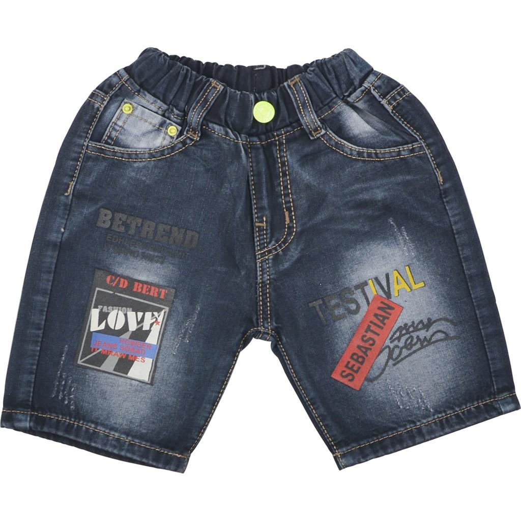 Quần short jean bé trai Vải Mịn Mềm in testival