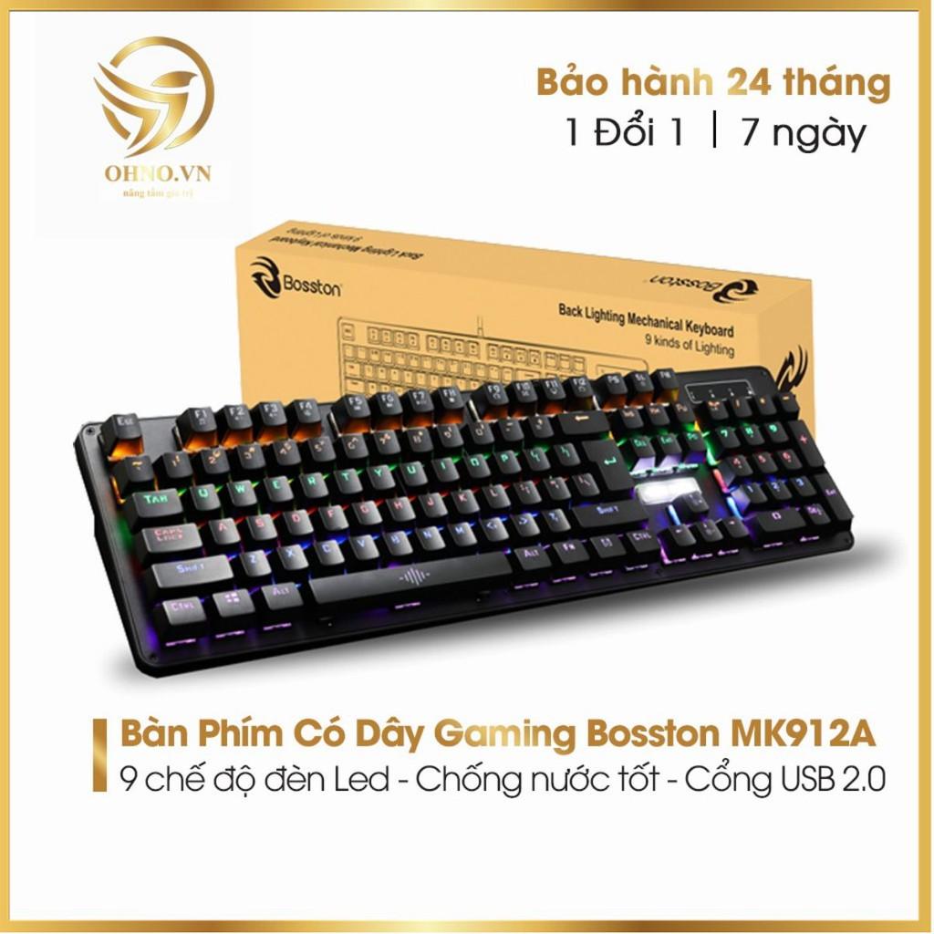 Bàn Phím Có Dây Máy Tính Bàn Đèn Led Bosston MK912A Bàn Phím Cơ Gaming Cao Cấp hàng chính hãng