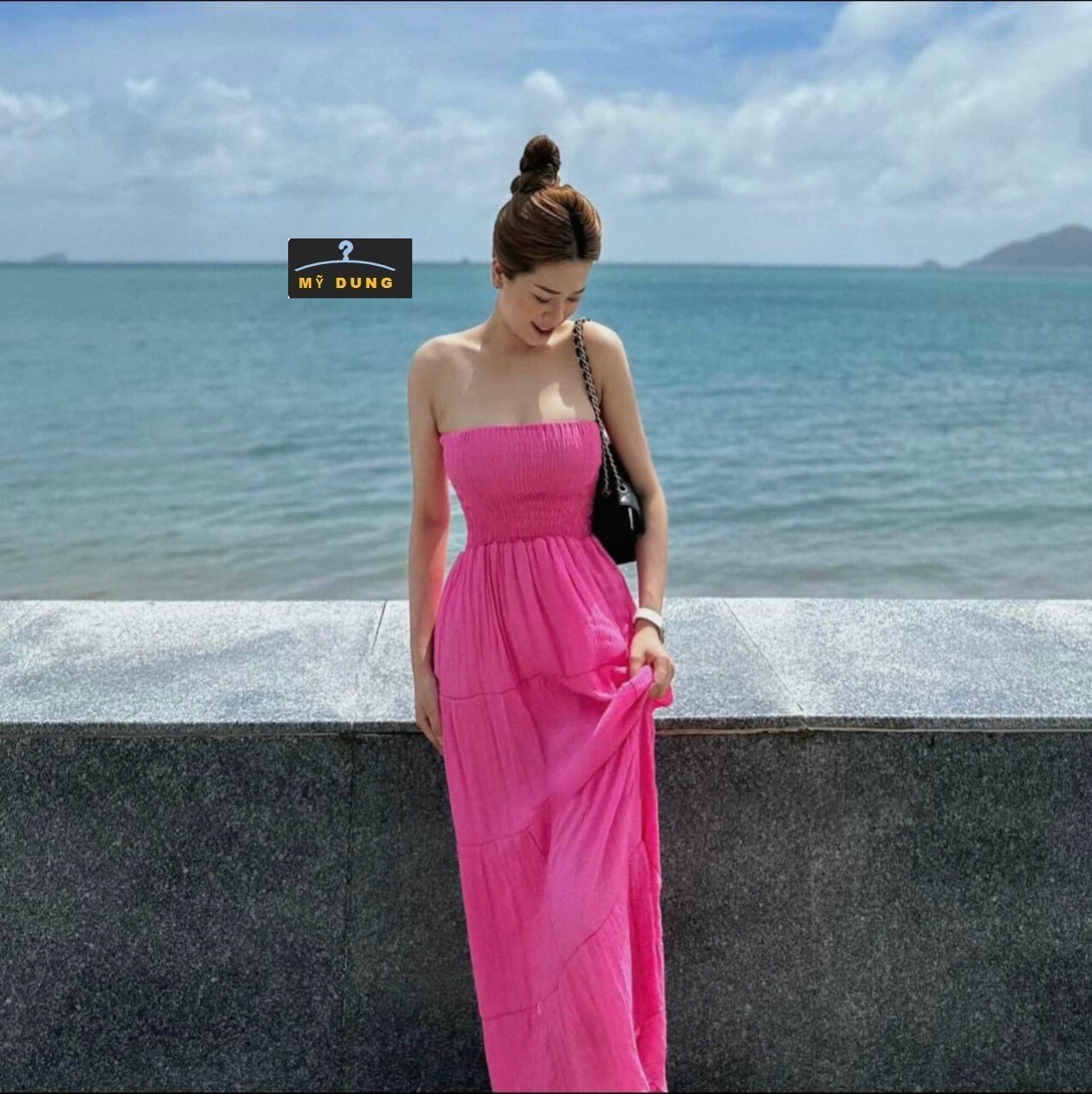 ĐẦM ỐNG MAXI NHÚN NGỰC- NHẸ NHÀNG, GỢI CẢM, KHOE BỜ VAI GỢI CẢM NHÉ CÁC NÀNG