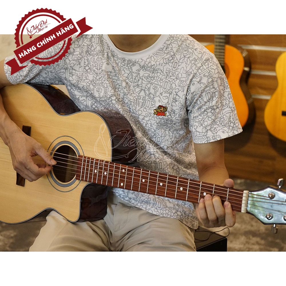 Đàn Guitar Acoustic Việt Nam GA-10EL Mặt Gỗ Thông Cao Cấp