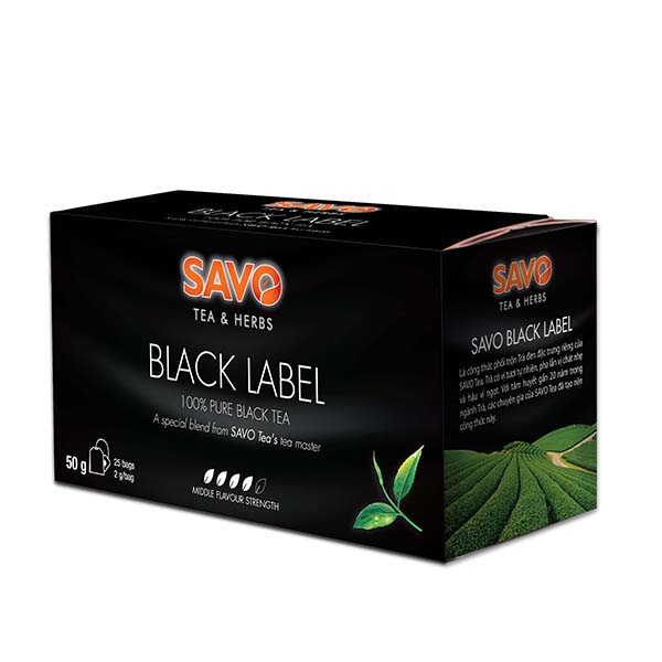 Trà SAVO Black Label (Black Label Tea) - Hộp 25 Gói x 2g