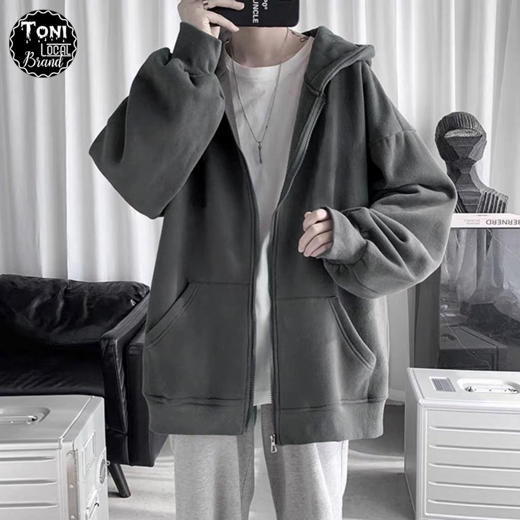 Áo Hoodie Zip Basic Local Brand Unisex - Áo Khoác Nỉ trơn dây kéo form rộng Nam Nữ (HZ1000L - Full Box)