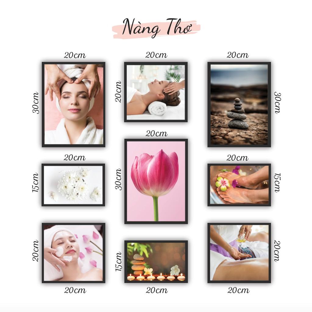 BỘ 9 TẤM TRANH DÁN TIỆM SPA & THẨM MỸ PHUN XĂM_THIẾT KẾ DECAL VIP