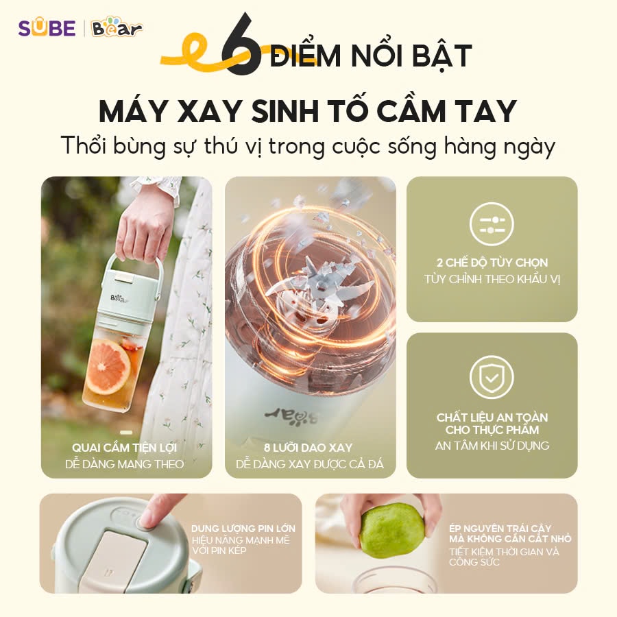 Máy xay sinh tố Bear SB-MX04X - Hàng Chính Hãng