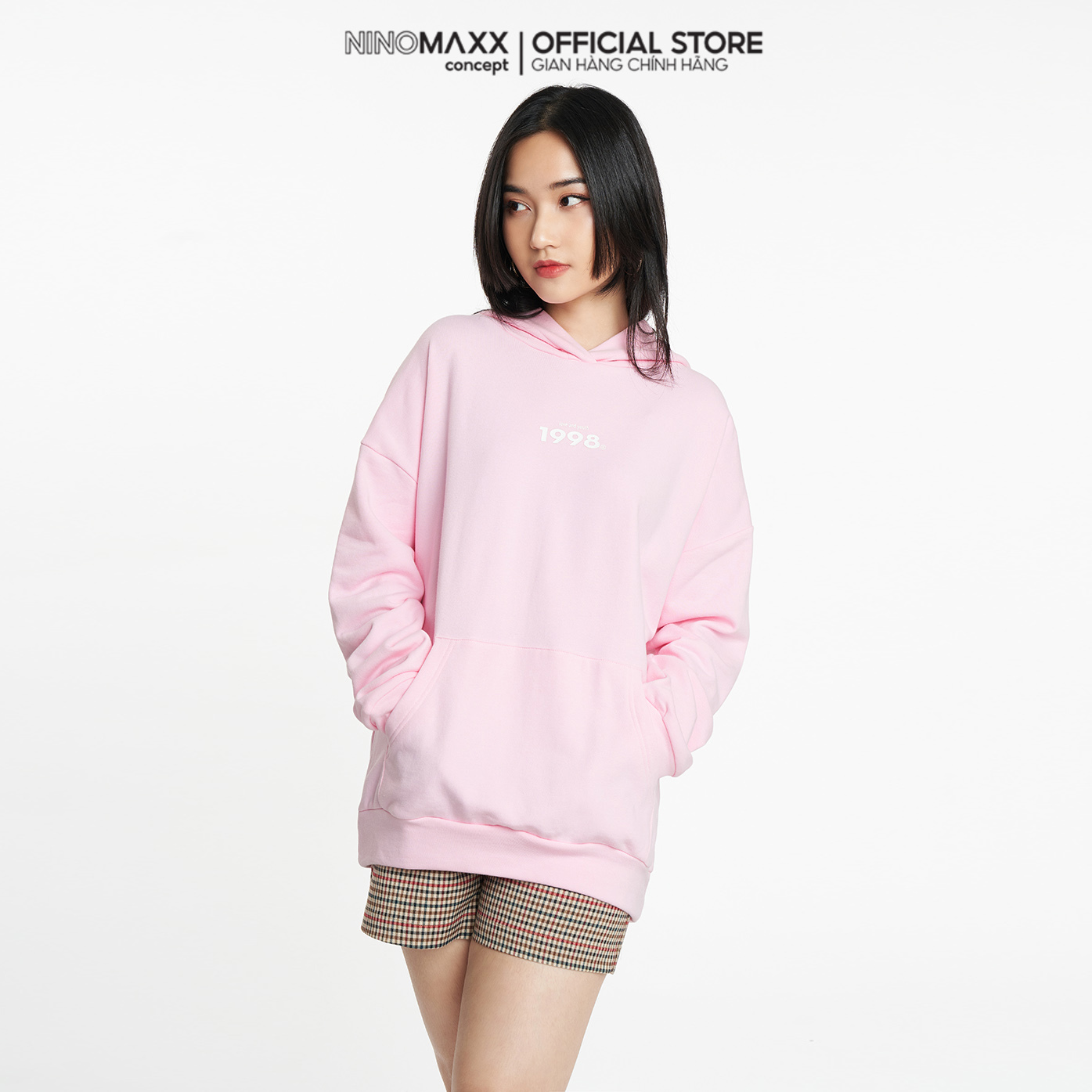 NINOMAXXÁo hoodies Nữ tay dài chất liệu cotton 2204012