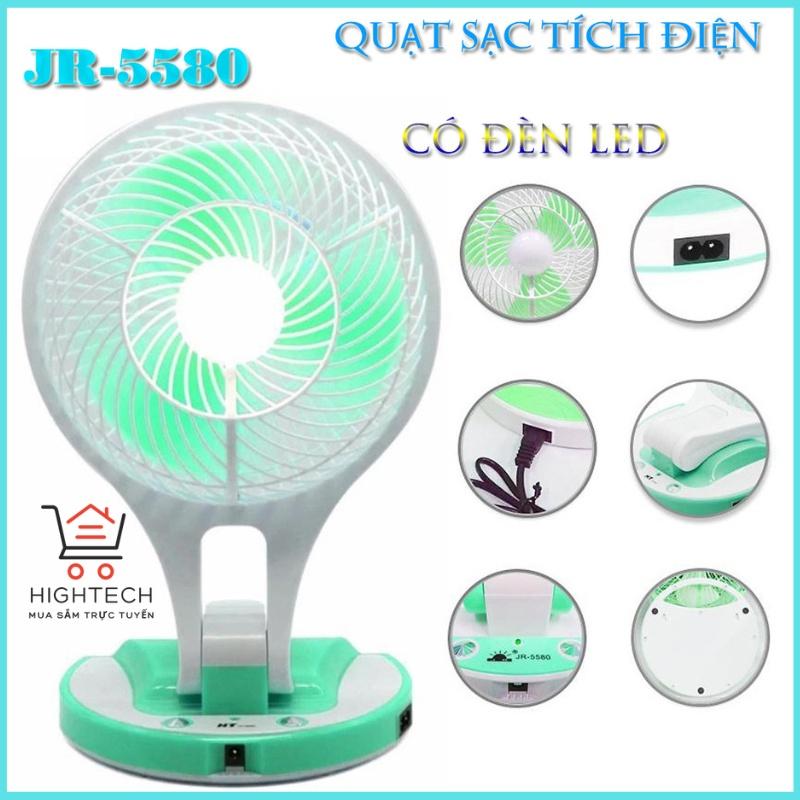 Quạt gấp gọn tích điện, quạt để bàn cao cấp, quạt 3 cánh sạc điện có đèn JR-5580