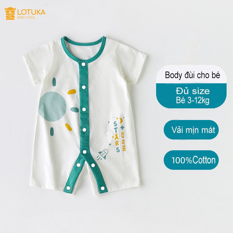 [VẢI SỢI TRE] Body cho bé cộc tay chất Cotton 100% mẫu quần áo sơ sinh, Body đùi cho bé trai bé gái màu sắc dễ thương