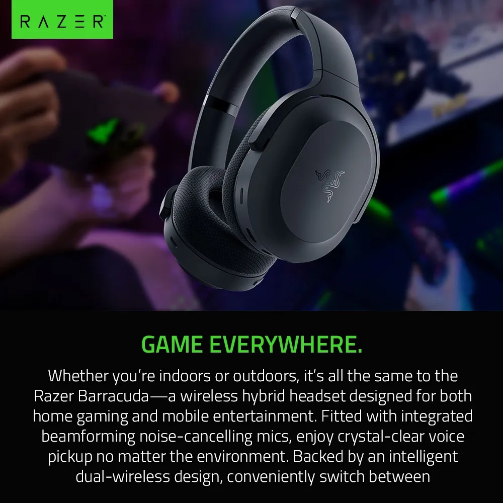 Tai nghe Razer Barracuda-Wireless Multi-platform Gaming and Mobile Headset_Mới, hàng chính hãng