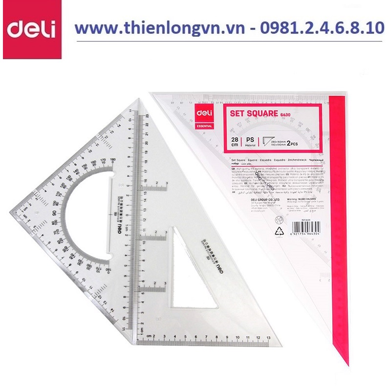 Bộ thước eke 28cm Deli 6430