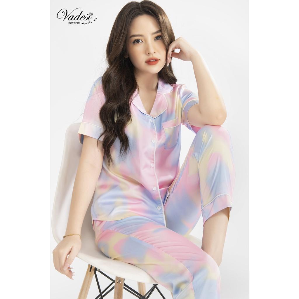 New - Đồ Ngủ Nữ Bộ Pijama Quần Dài Tay Ngắn Lụa Cao Cấp Mặc Nhà Đẹp Mềm Mịn Thấm Hút Thoáng Mát – VADESI