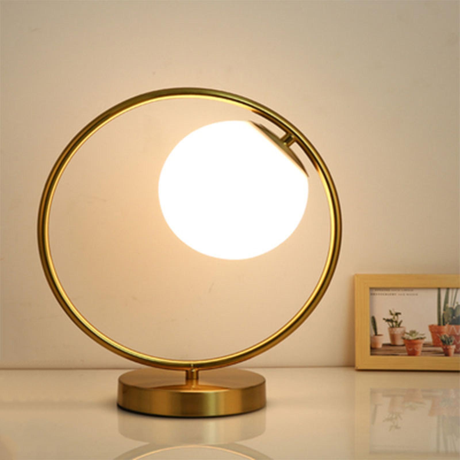 Dimmable Table Lamp Round Bedside Desk Night Light