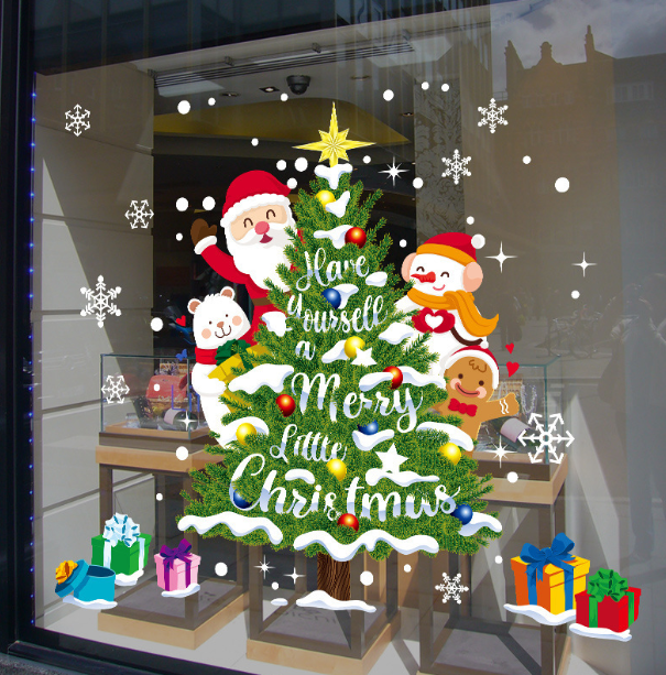 Decal trang trí Noel hít tĩnh điện - Cây thông đặc sắc