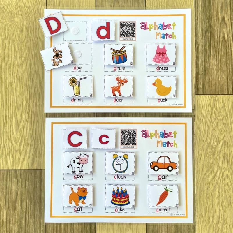Học liệu bóc dán, Bảng chữ cái Tiếng Anh bé ghi nhớ Từ vựng qua hình ảnh