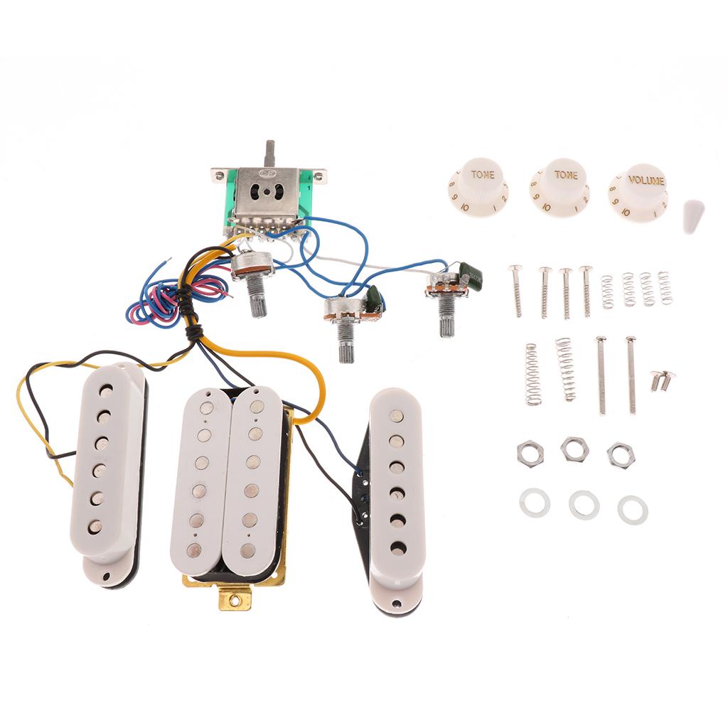 Prewired 6 String Guitar Single Coil Pickup Humbucker Pickup 3 Way Toggle Switch with Volume&Tone Control Knobs