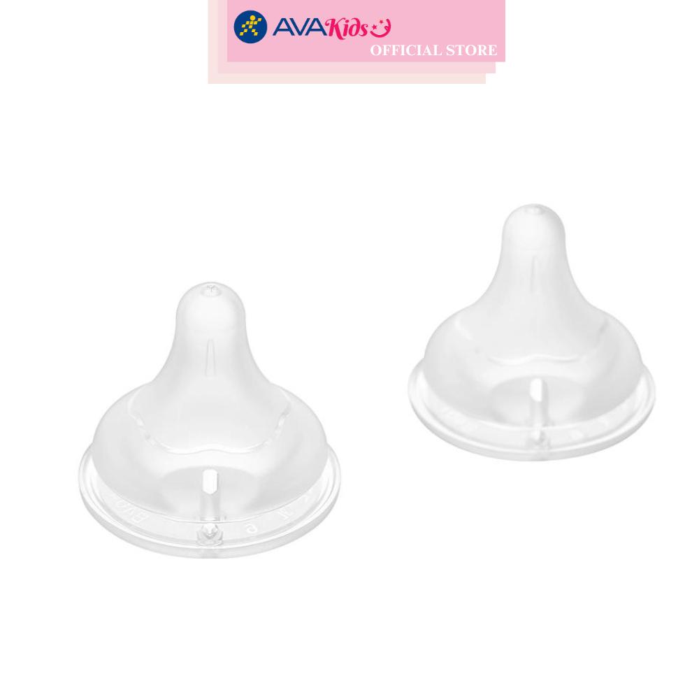 Bộ 2 núm ti Pigeon siêu mềm Plus WN3 cổ rộng size LLL (từ 15 tháng)