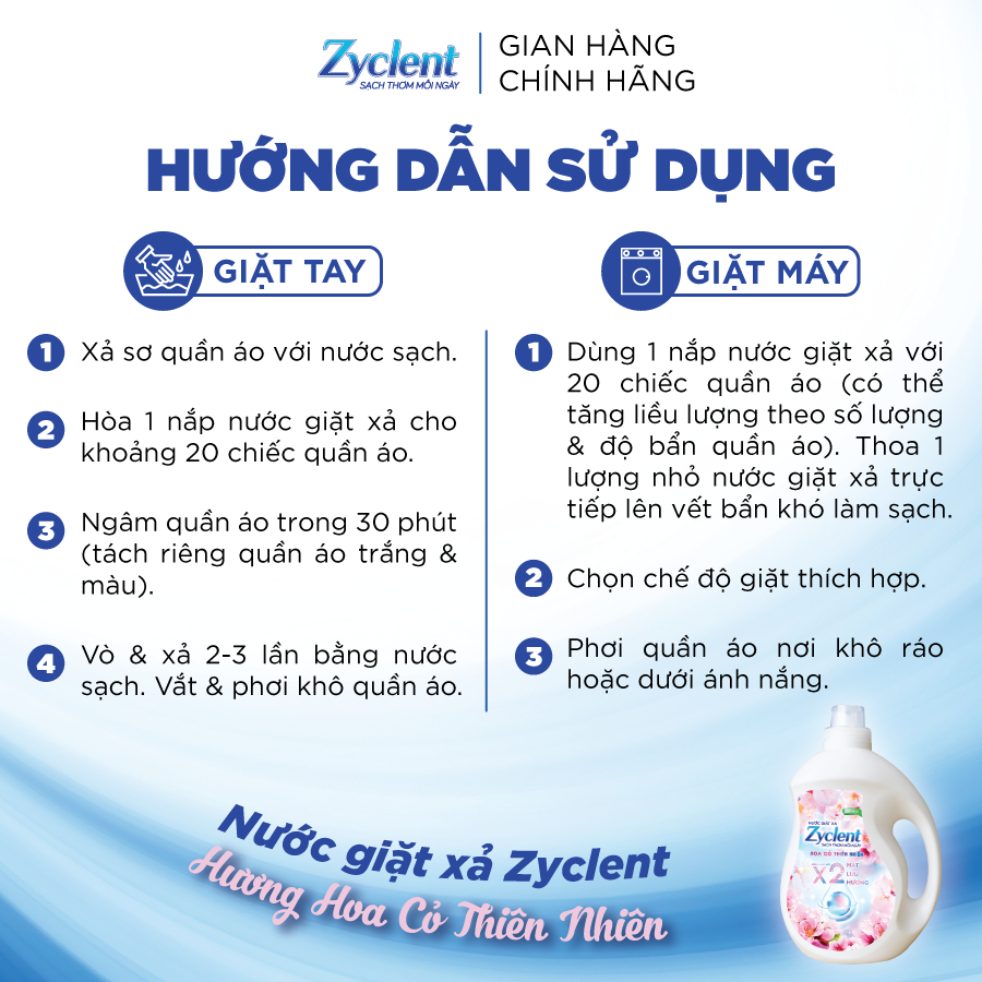 Thùng Nước Giặt Xả Zyclent Superior Hương Hoa Cỏ Thiên Nhiên (3.8kg x 4 can)