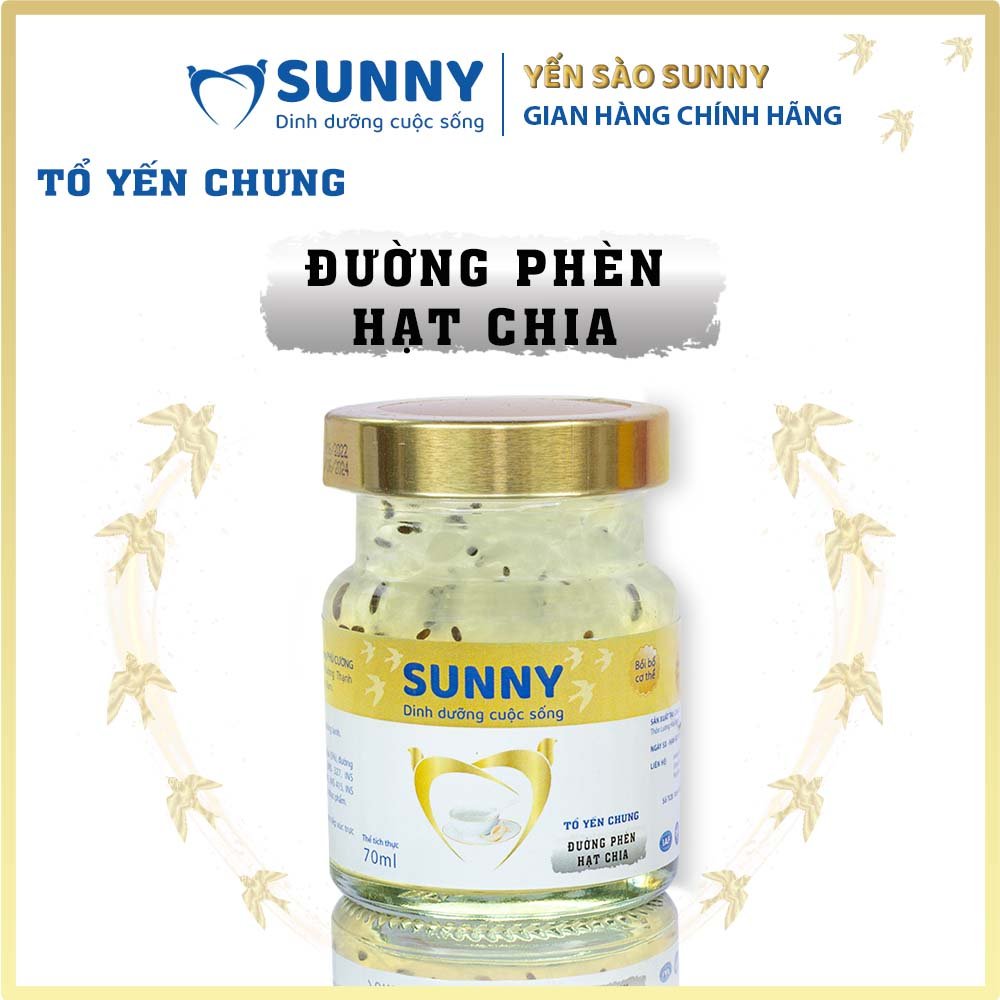 Yến hạt chia - Yến Sào Khánh Hòa chưng sẳn - 25% Yến thô - 70ml/hũ - Yến sào SUNNY
