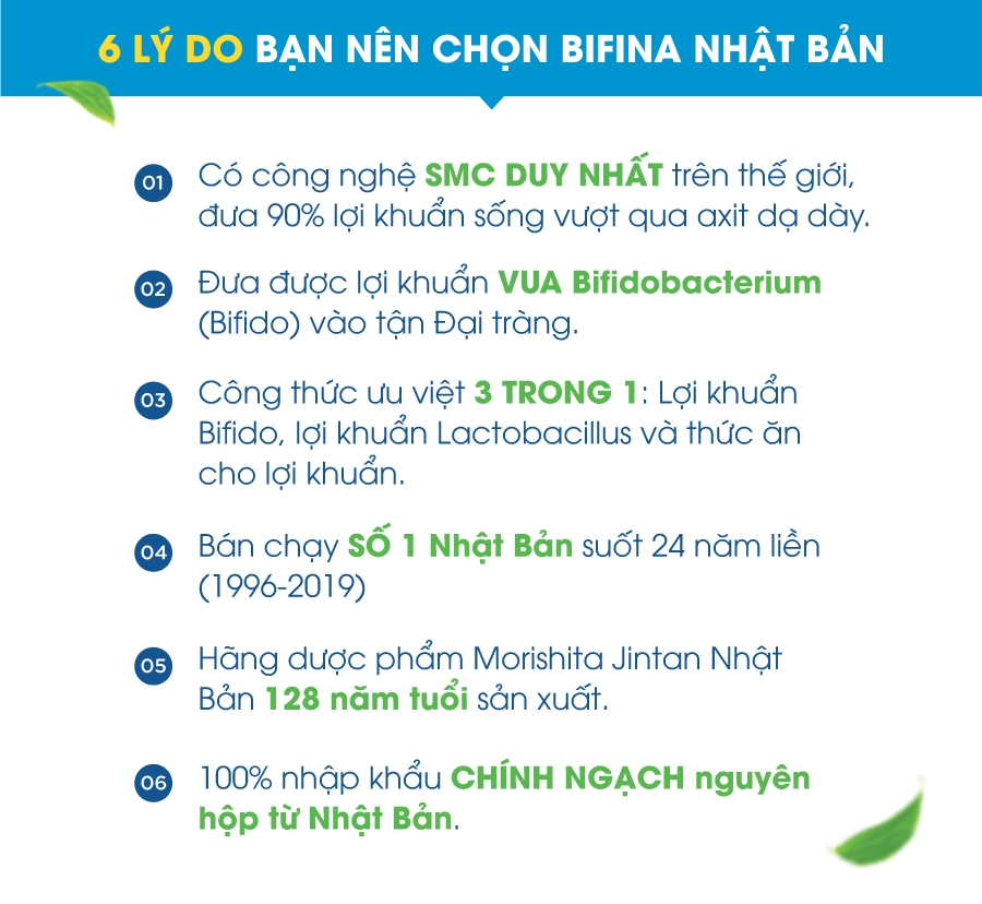 Men tiêu hóa Bifina Nhật Bản - Thoát ngay táo bón,tiêu chảy - Loại EX hộp 30 gói