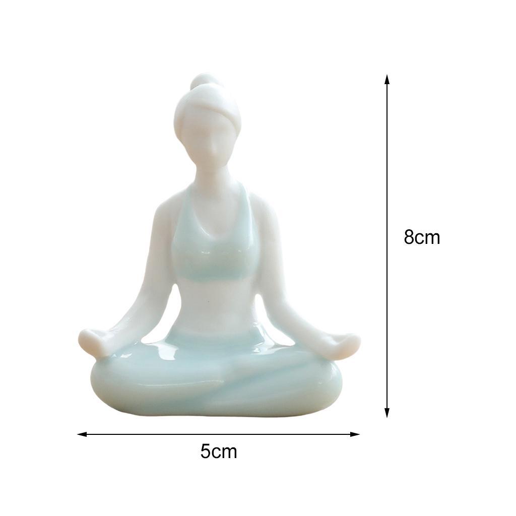 Ceramic Yoga Figurine Sculpture Statue Bedroom Desktop Cabinet Decoration