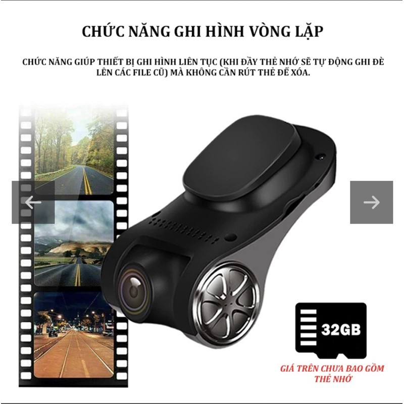 Cam camera hành trình ô tô U6F kết nối màn hình android cảnh báo tốc độ, lệch làn đường , khoảng cách siêu nét mẫu mới loại tốt hàng cao câp