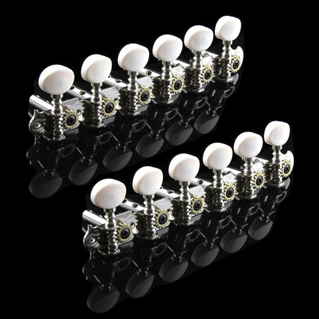 Acoustic Guitar Right Machine Heads Tuning Pegs  Button White Handle