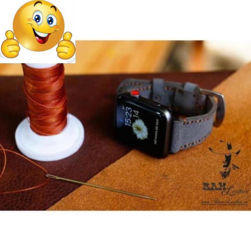 DÂY ĐỒNG HỒ DA BÒ LỘN XÁM DÀNH CHO APPLE WATCH - HÀNG CHÍNH HÃNG