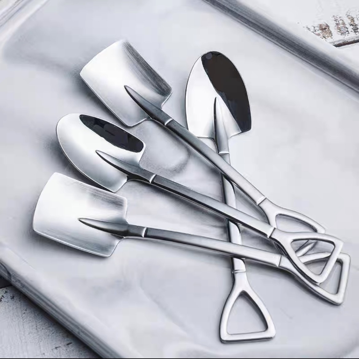 Thìa hình xẻng độc đáo múc kem - Muỗng xúc đồ ăn chất liệu inox không gỉ cao cấp