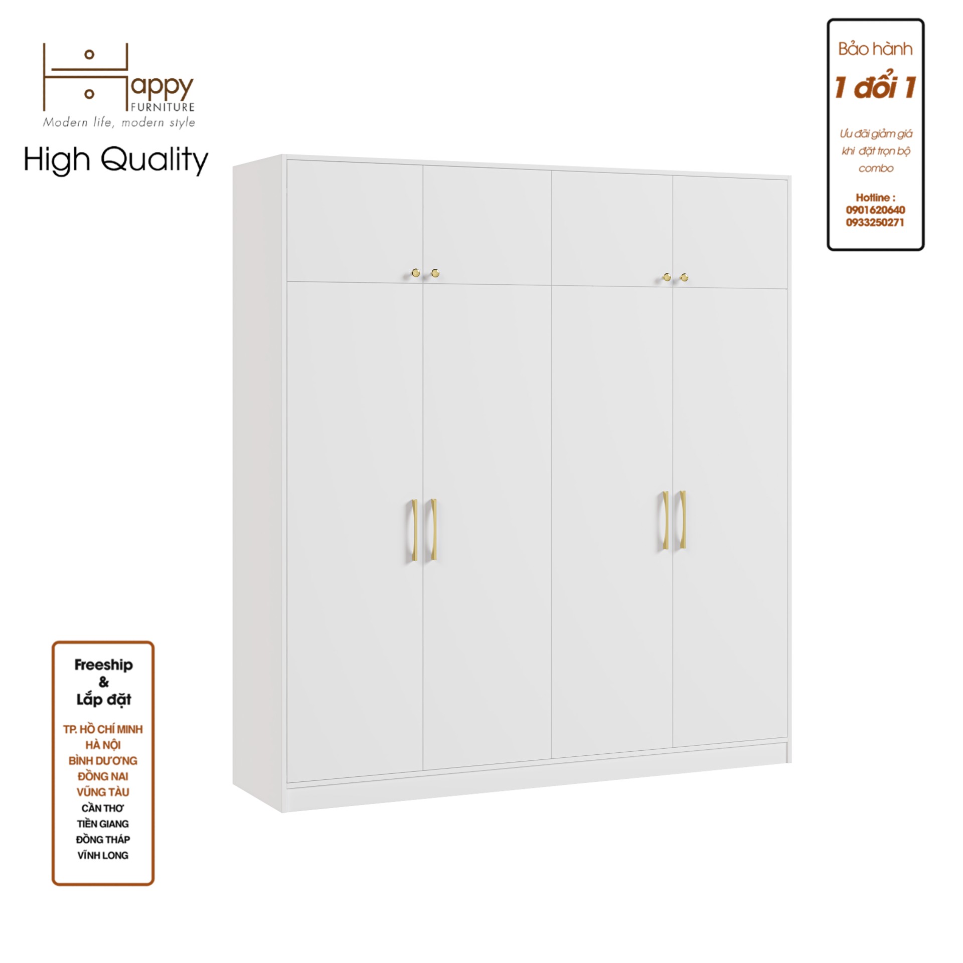 [Happy Home Furniture] ELEGANT, Tủ quần áo 2 ngăn kéo 2mx2m2 , 200cm x 54cm x 220cm ( DxRxC), TCM_048