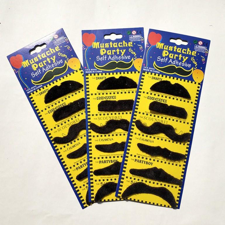 Bộ 12 râu giả phong cách lịch lãm cho nam - Bộ 12 mô hình râu giả thiết kế hóa trang độc đáo dùng trong hóa trang lễ hội