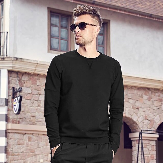 Áo Nỉ Dài Tay Nam Pelle Dáng Sweater Cổ Tròn 4 Màu Nâu, Đen, Xanh, Trắng Phong Cách Thời Trang Chất Liệu Nỉ Da Cá Kiểu Dáng Trẻ Trung
