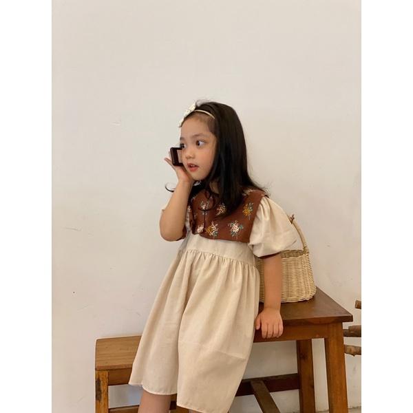 Đầm Cho Bé Mick and Milk 1,2,3,4,5,6 Tuổi Váy Trẻ Em Hàng Thiết Kế Phong Cách Vintage Chất Liệu Mát Mẻ Dễ Thương