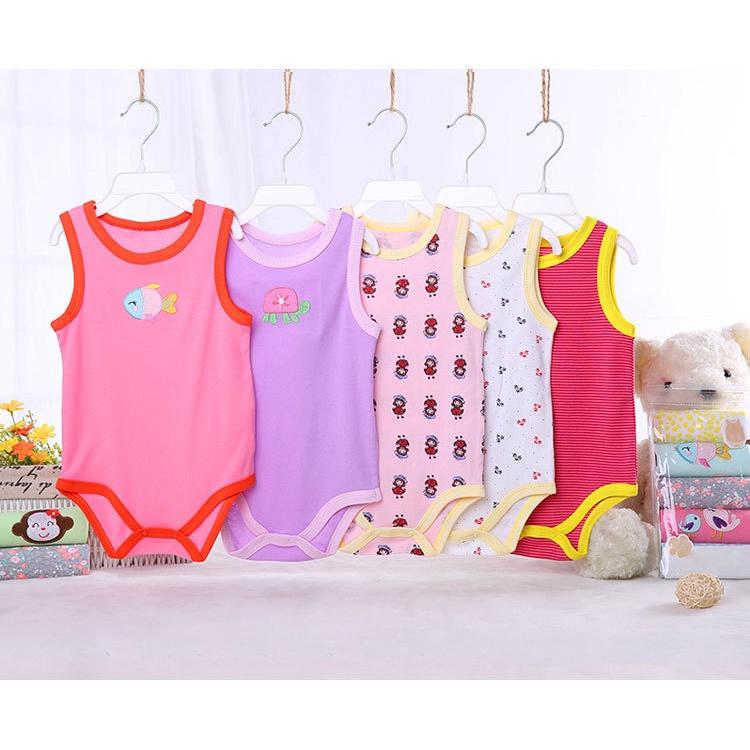 Bodysuit cho bé, đồ liền thân bé trai, bé gái vải cotton thoáng khí, body chip sát nách Easy Baby từ 0-24M (TT-008)