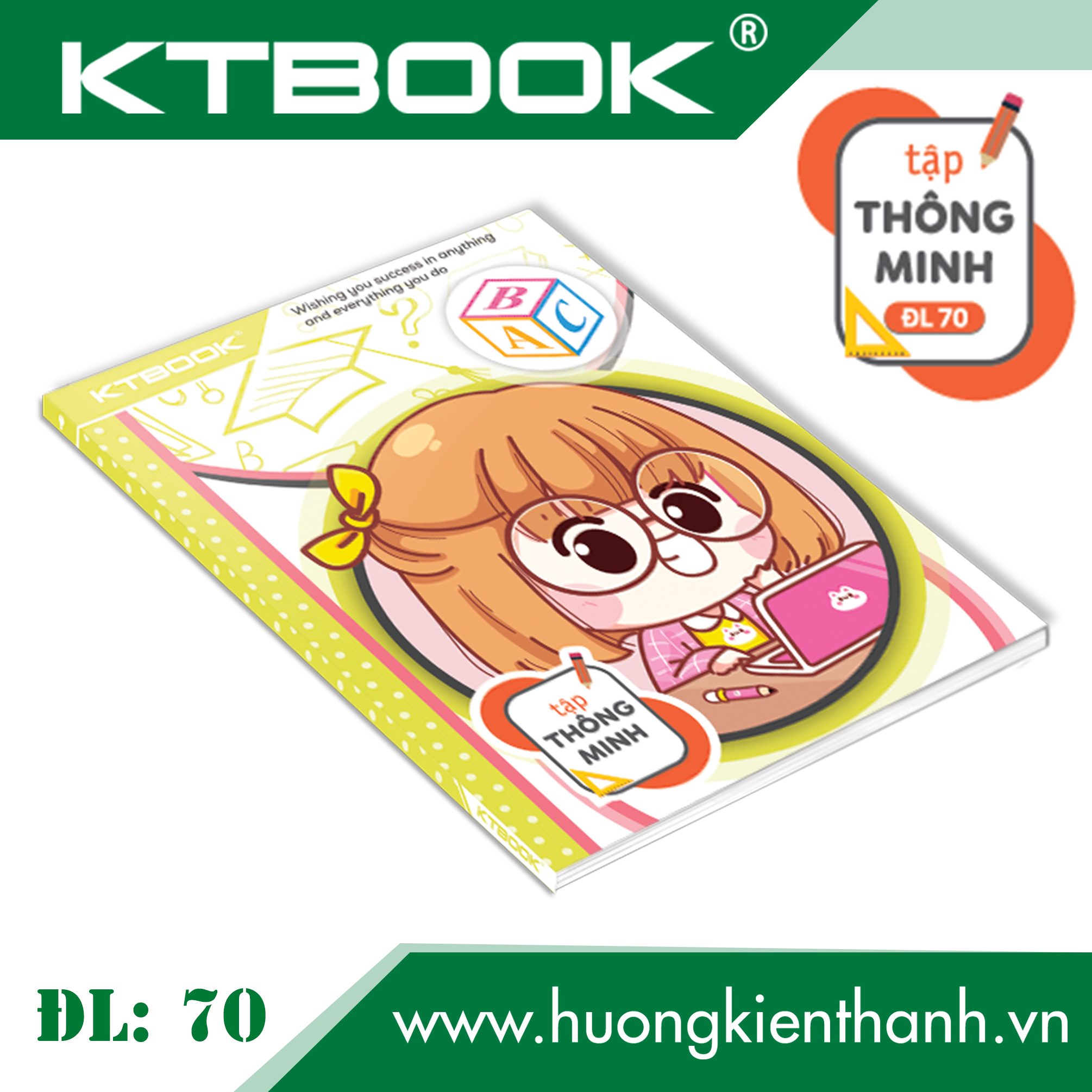 Gói 10 cuốn Tập Học Sinh Cao Cấp KTBOOK Thông Minh giấy trắng tốt ĐL 70 - 96 trang