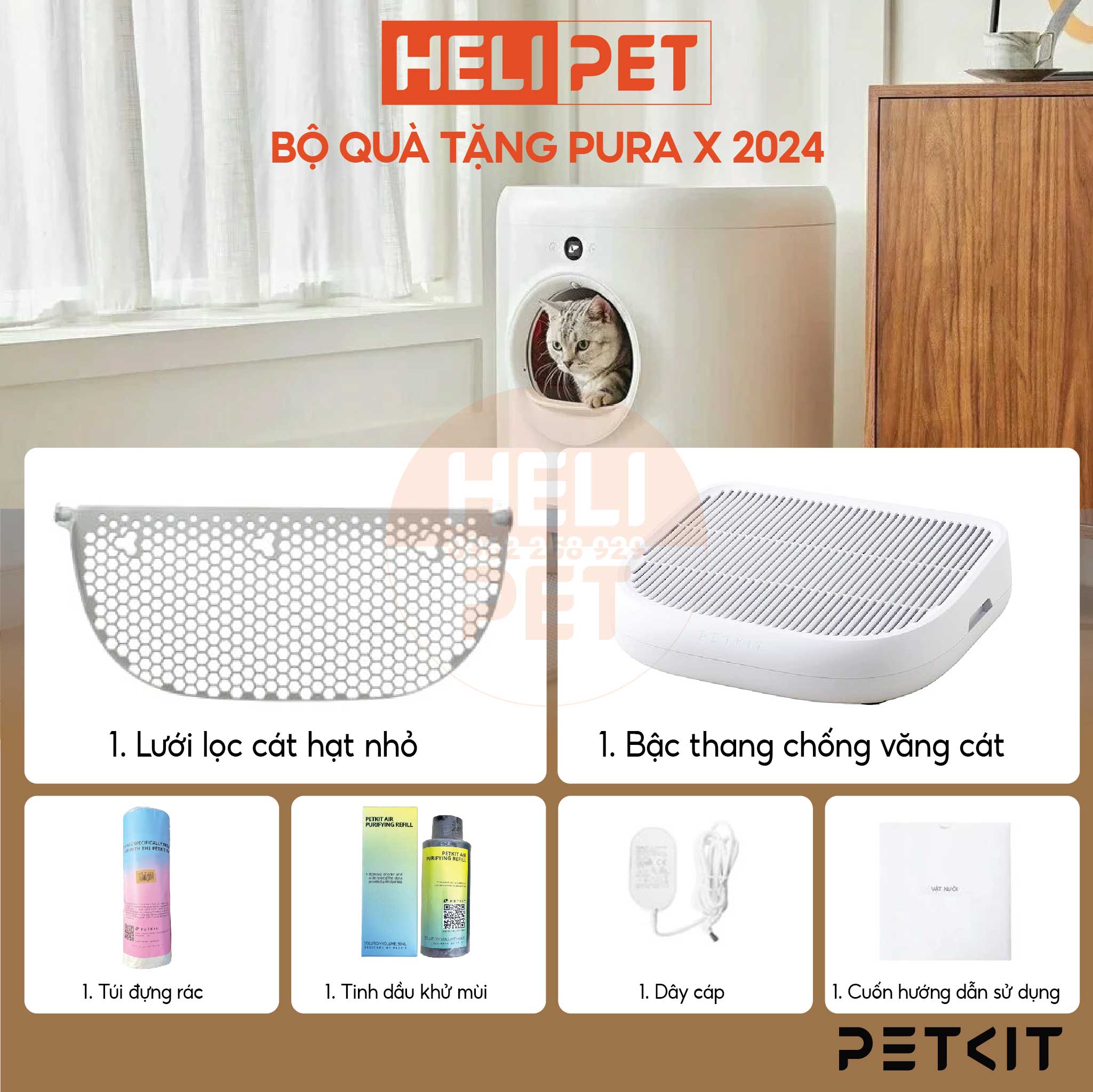 Máy Vệ Sinh, Dọn Phân Mèo Tự Động PETKIT PURA X 2024 - HeLiPet