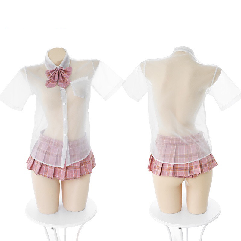 Cosplay hóa trang sơ mi tay dài kèm chân váy sexy Q606 - Áo sơ mi kèm chân váy gợi cảm - Đồ ngủ nữ quyến rũ