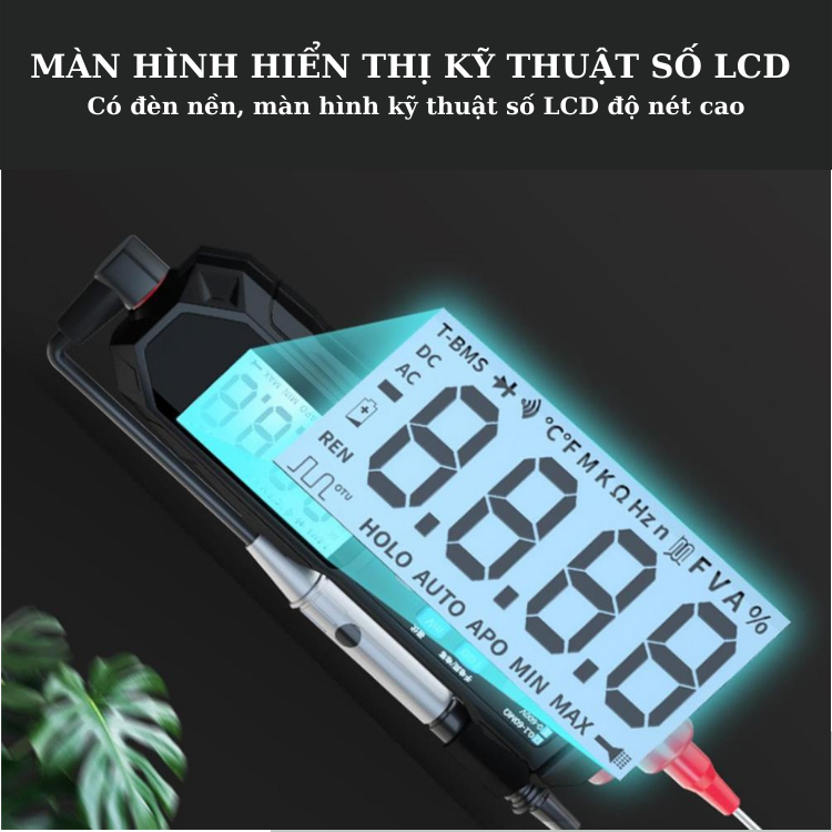 kiểm tra điện áp AC DC vạn năng màn hình LCD kỹ thuật số