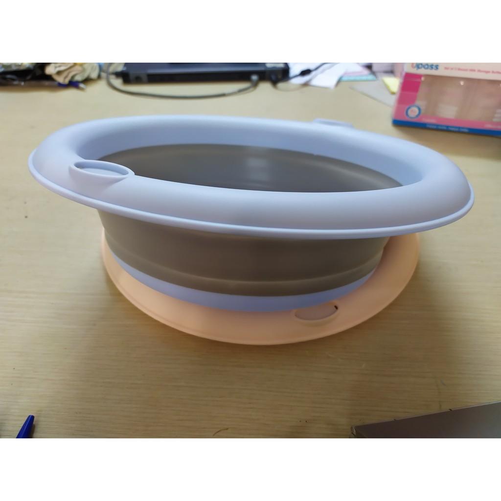 Chậu rửa mặt silicon gấp gọn đa năng cho bé (33x33x8cm