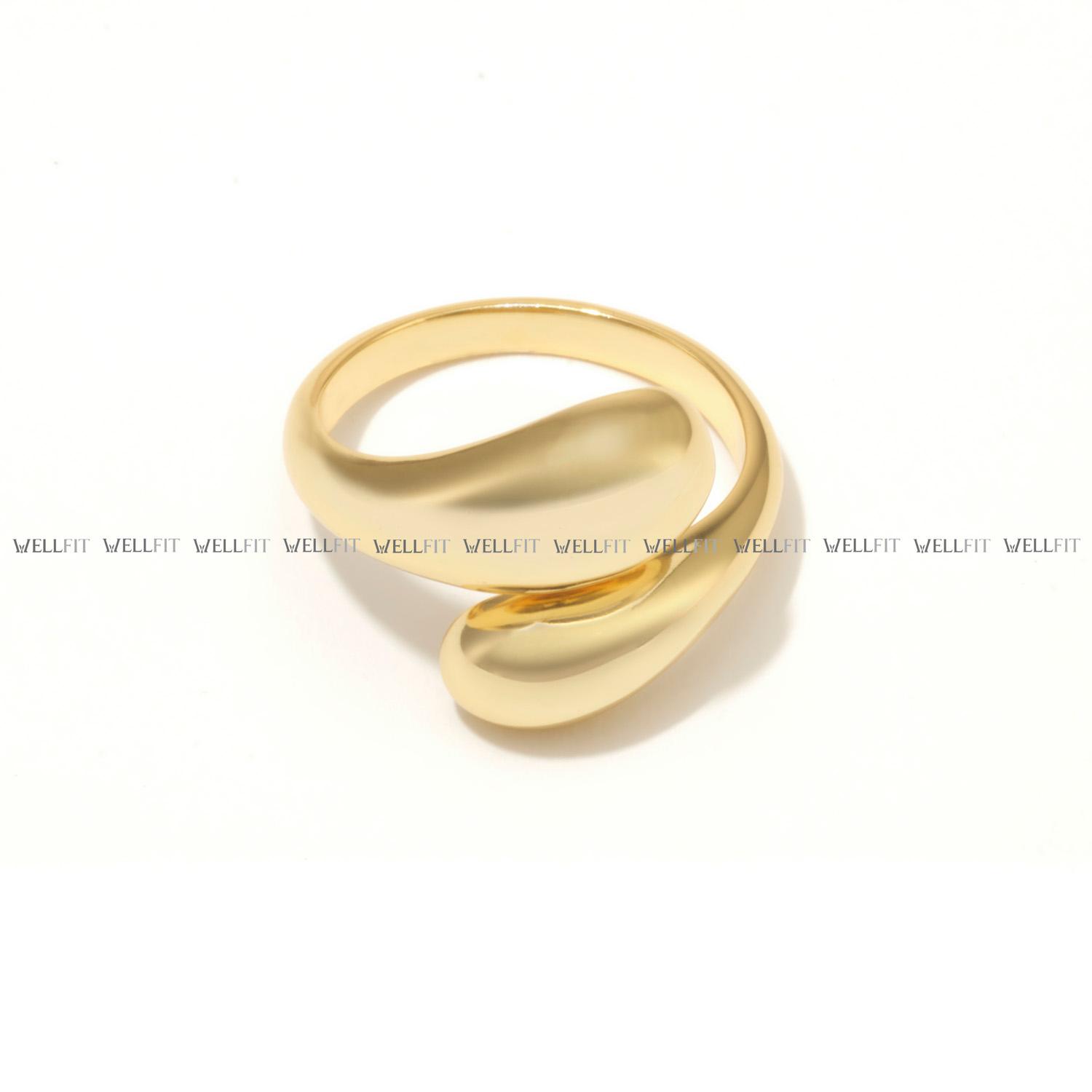 Nhẫn 2 giọt nước dẹt phong cách hiện đại tối giản dễ thương cá tính hàn quốc-NHV1850