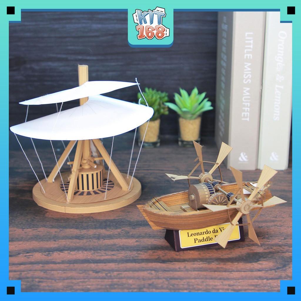Mô hình giấy đồ vật đồ chơi Leonardo da Vinci (Helicopter