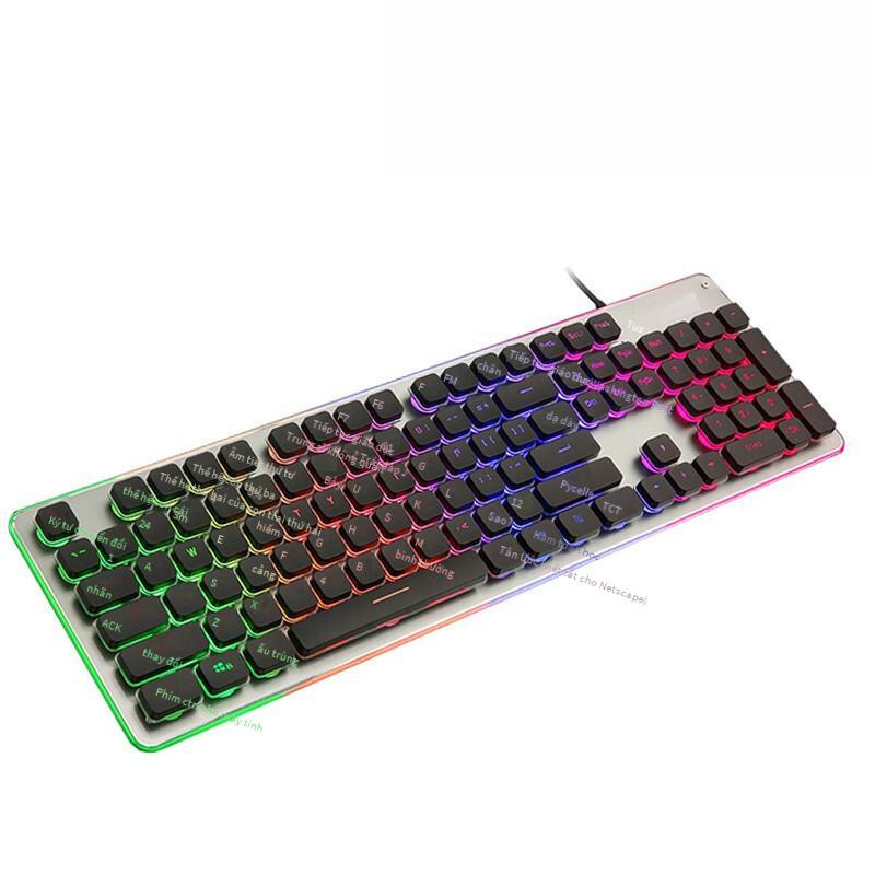 Giá thấp nhất Bàn phím chơi game Wolfway L1 có dây dạ quang siêu mỏng tắt tiếng bàn phím chơi game máy tính USB Amazon ebay
